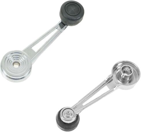 Driver & Passenger Side Window Crank Handle Set Chrome & Black Compatible with 1980-1986 Ford Bronco 1973-1977 F-100 1975-1977 F-150 F-250 F-350 in Kuwait