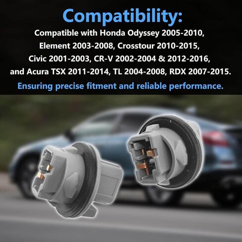 2pcs 33302-S5A-A01 T20 Turn Signal Brake Tail Light Bulb Socket Plug Connector for Honda CR-V Civic Odyssey Element Crosstour for Acura TL TSX RDX – Lamp Holder Replacement OE# 33302S5AA01 in Saudi Arabia