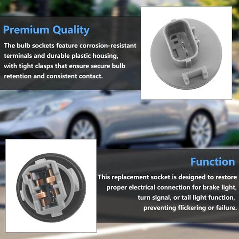 2pcs 33302-S5A-A01 T20 Turn Signal Brake Tail Light Bulb Socket Plug Connector for Honda CR-V Civic Odyssey Element Crosstour for Acura TL TSX RDX – Lamp Holder Replacement OE# 33302S5AA01 in Saudi Arabia