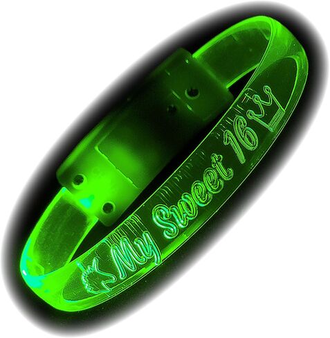 الأساور المخصصة | 8 لون سوار Led | ضوء وامض لـ Sweet Sixteen - خمسة عشر | ستة عشر خمسة عشر حلوة | سوار مضيء متعدد الألوان | | عصابات المعصم | أساور مخصصة in Kuwait