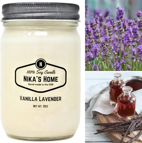 شمعة الصويا بالتوت البري المتبل من نيكا، 12 أونصة، شمعة صويا بيضاء غير سامة، مصبوبة يدويًا، احتراق طويل 50-60 ساعة، معطرة للغاية، طبيعية بالكامل، شمعة محترقة نظيفة، ديكور هدية in Kuwait