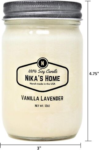 شمعة الصويا بالتوت البري المتبل من نيكا، 12 أونصة، شمعة صويا بيضاء غير سامة، مصبوبة يدويًا، احتراق طويل 50-60 ساعة، معطرة للغاية، طبيعية بالكامل، شمعة محترقة نظيفة، ديكور هدية in Kuwait