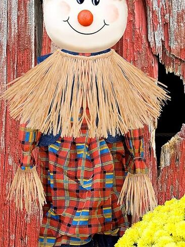 Hicarer 5 Pieces Scarecrow Straw Kit Raffia Scarecrow Costume Accessories Decoration Raffia Neck Arm and Ankle Ties for Party Accessory Halloween Decoration in Saudi Arabia