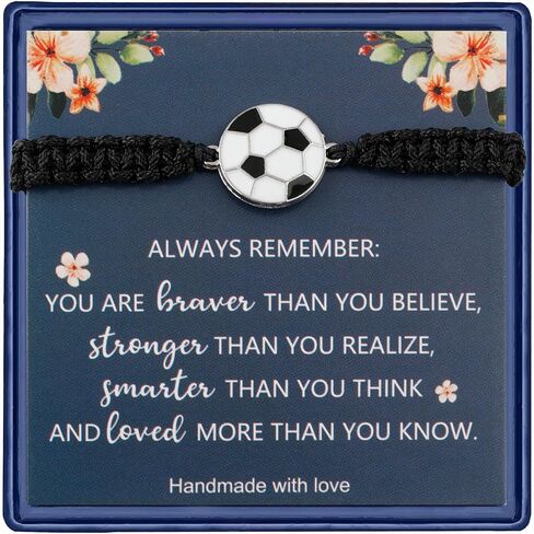 Haoze Football Soccer Bracelet - Black Beaded Sports Bracelet Gifts for Football Lovers and Women's Birthdays in Saudi Arabia