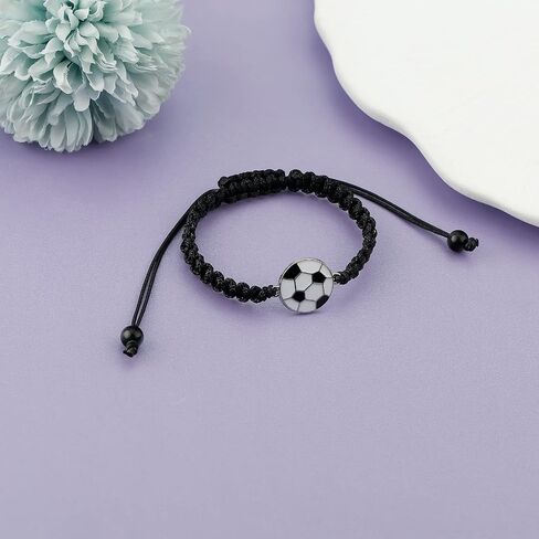 Haoze Football Soccer Bracelet - Black Beaded Sports Bracelet Gifts for Football Lovers and Women's Birthdays in Saudi Arabia