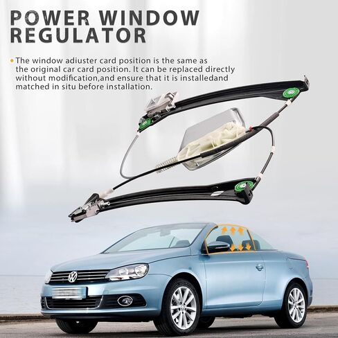 مجموعة منظم نوافذ الطاقة لجانب الركاب الأمامي الأيمن متوافقة مع 2008-2016 Volkswagen Eos استبدال 1Q0-837-462-G، 1Q0837462G in Saudi Arabia