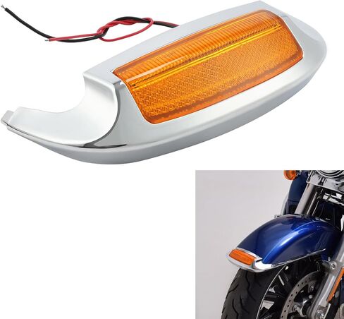 TCMT Front LED Fender Tip Amber Light Fit For Harley Electra Glide Ultra Limited FLHTK 2014-2023 Ultra Classic 2014-2019 Ultra Limited Low FLHTKL 2015-2019 Tri Glide Ultra Classic FLHTCUTG 2014-2023 in Saudi Arabia