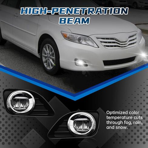 LED&DRL Fog Lights Compatible with 2003 2004 2005 Toyota 4Runner OEM Replacement Fog Lamps with Daytime Running Light and Amber Turn Signal Light- Clear Lens in Kuwait
