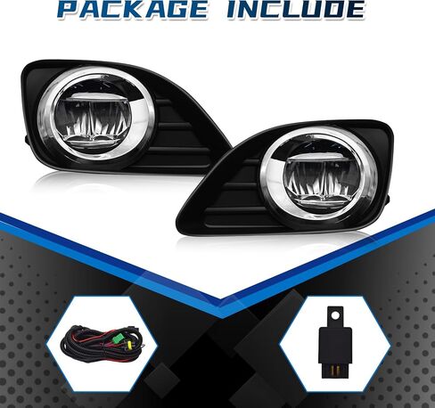 LED&DRL Fog Lights Compatible with 2003 2004 2005 Toyota 4Runner OEM Replacement Fog Lamps with Daytime Running Light and Amber Turn Signal Light- Clear Lens in Kuwait