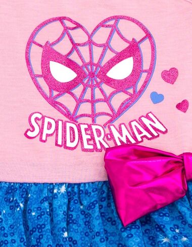 فستان Marvel Spider-Man للفتيات مقاسات الأطفال الصغار إلى الأطفال الكبار (2T - 14-16) in Saudi Arabia