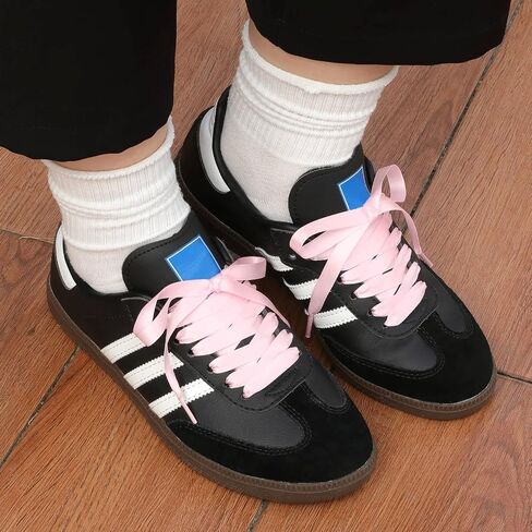 Flat Satin Ribbon Shoelaces for Women: 1CM Wide Silk Sneakers Shoe Laces 1 Pair in Saudi Arabia