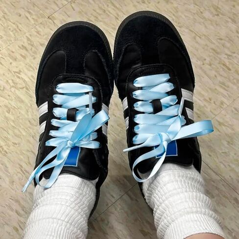 Flat Satin Ribbon Shoelaces for Women: 1CM Wide Silk Sneakers Shoe Laces 1 Pair in Saudi Arabia