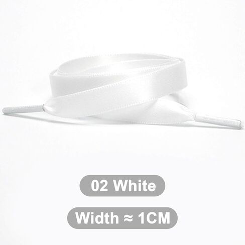 Flat Satin Ribbon Shoelaces for Women: 1CM Wide Silk Sneakers Shoe Laces 1 Pair in Saudi Arabia