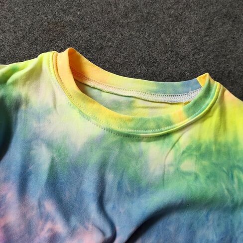 Toddler Girls Boys Tie Dye T Shirt Short Sleeve Crewneck Summer Casual Top Tee Shirt for Kids in Kuwait