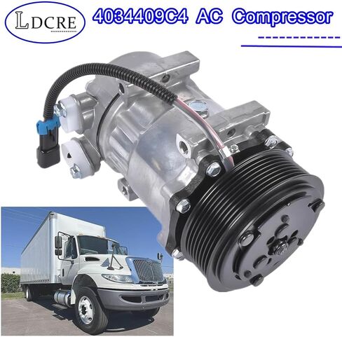 4034409C4 AC Compressor,Fit for 2014-2019 International Durastar 4300 4400 4300LP MV607, Air Conditioning Compressor Replaces 4034409C1 4034409C2 4034409C3 QP1934 in Saudi Arabia