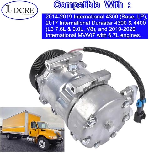 4034409C4 AC Compressor,Fit for 2014-2019 International Durastar 4300 4400 4300LP MV607, Air Conditioning Compressor Replaces 4034409C1 4034409C2 4034409C3 QP1934 in Saudi Arabia