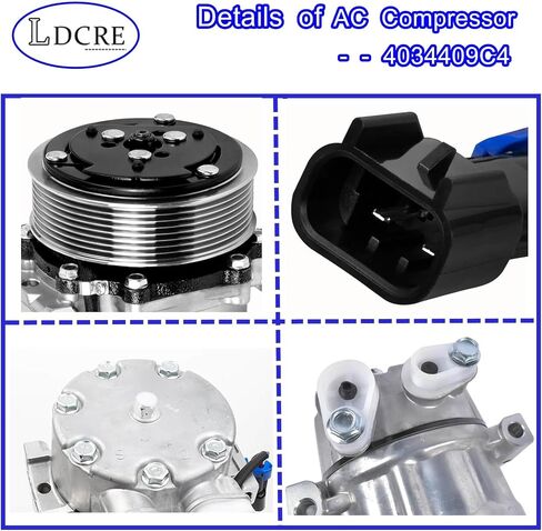 4034409C4 AC Compressor,Fit for 2014-2019 International Durastar 4300 4400 4300LP MV607, Air Conditioning Compressor Replaces 4034409C1 4034409C2 4034409C3 QP1934 in Saudi Arabia