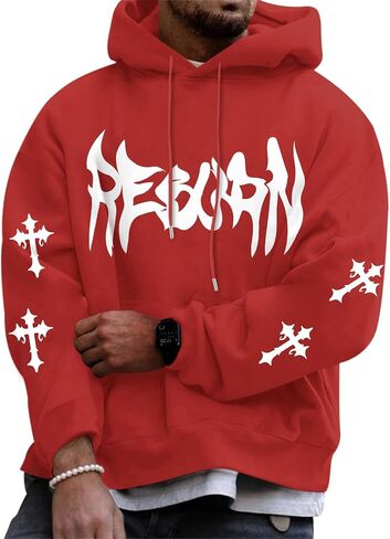 Christian Hoodies for Men Vintage Religious Faith Jesus Sweatshirts Cross Bible Verse Streetwear Hoodie Pullovers in Kuwait