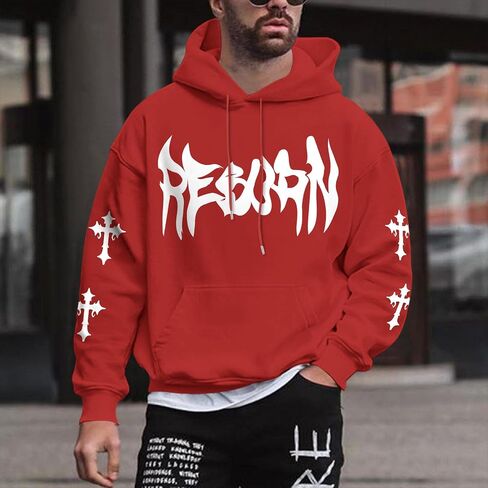 Christian Hoodies for Men Vintage Religious Faith Jesus Sweatshirts Cross Bible Verse Streetwear Hoodie Pullovers in Kuwait