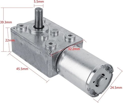 370 Reversible High Torque Worm Geared Motor DC 12V Reduction Motor CW/CCW Electric Drive Motor 5RPM 6RPM 20RPM 40RPM 62RPM 60 in Saudi Arabia
