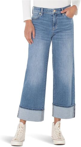 Liverpool Women's Morgan Mid-Rise Cuffed Wide Leg Jean 27'' Inseam in Saudi Arabia
