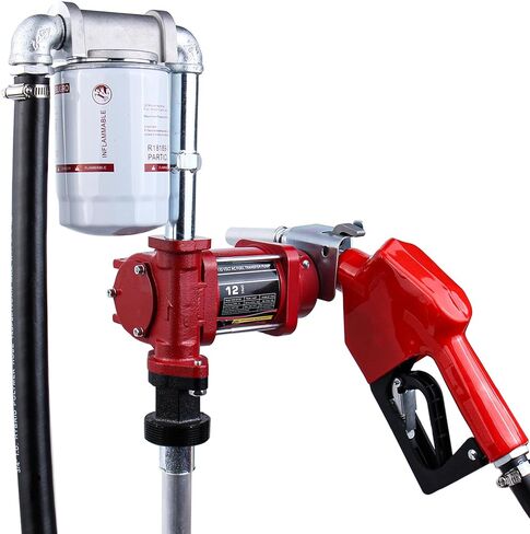 12V DC Automatic Gasoline Fuel Transfer Pump with Forward and Reverse Pumping, Portable Liquid Pump for Gasoline, Diesel, Kerosene & More in Kuwait