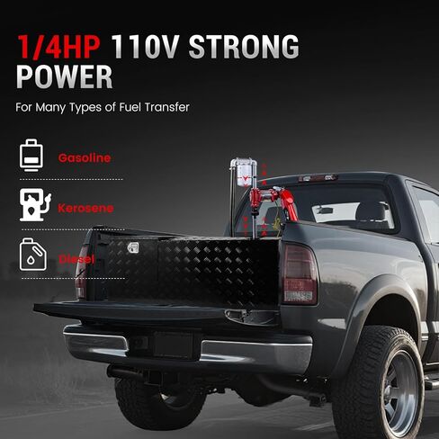 12V DC Automatic Gasoline Fuel Transfer Pump with Forward and Reverse Pumping, Portable Liquid Pump for Gasoline, Diesel, Kerosene & More in Kuwait