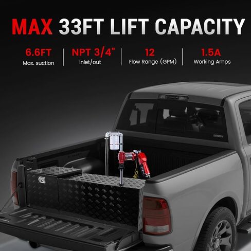 12V DC Automatic Gasoline Fuel Transfer Pump with Forward and Reverse Pumping, Portable Liquid Pump for Gasoline, Diesel, Kerosene & More in Kuwait