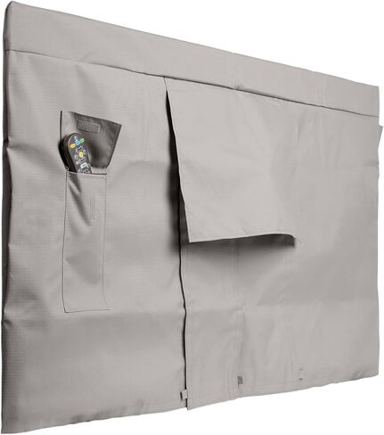 غطاء تلفزيون كامل للأماكن الخارجية من Covermate - مقاسات مختلفة، بوليستر عالي التحمل، مقاوم للطقس، مقاوم للغبار، جيب عن بعد، أغطية تلفزيون خارجية، حجم شاشة 65-68 بوصة، أسود مقاوم للتمزق in Kuwait