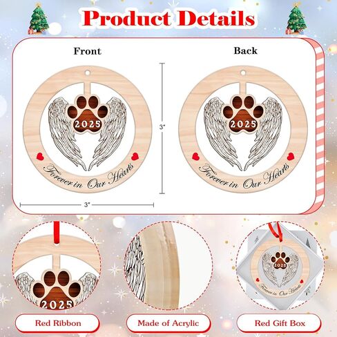 FLYAB Christmas in Heaven Ornament Hummingbird Christmas Ornaments Memorial Christmas Tree Ornaments in Memory of Loved One Ornaments for Christmas Tree Decorations Sympathy Cardinal Gifts in Saudi Arabia