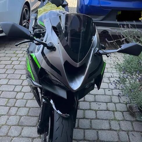 دراجة نارية الزجاج الأمامي الزجاج الأمامي يطير شاشة درع الرياح منحرف لكاواساكي نينجا ZX-6R ZX6R ZX636 2024 2025 P/N 39154-0420 (أسود) in Kuwait