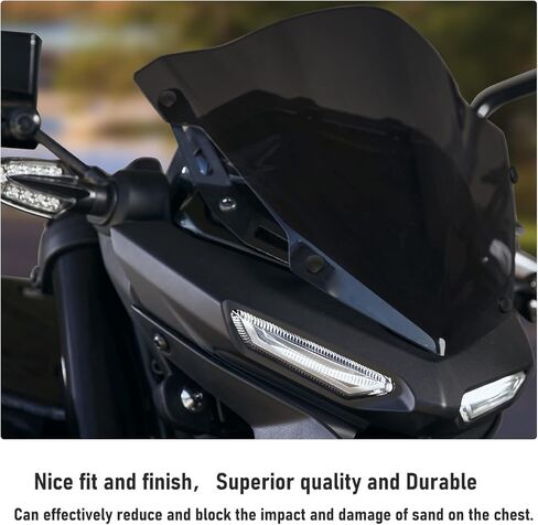 Motorcycle Windshield Deflector with Bracket Double Bubble Windscreen Fit for MT-03 MT-25 MT03 MT25 2020 2021 2022 2023 2024 Wind Shield Screen Visor Flyscreen, Black in Saudi Arabia