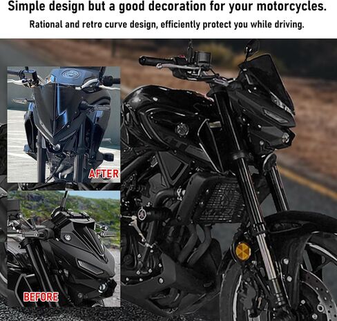 Motorcycle Windshield Deflector with Bracket Double Bubble Windscreen Fit for MT-03 MT-25 MT03 MT25 2020 2021 2022 2023 2024 Wind Shield Screen Visor Flyscreen, Black in Saudi Arabia