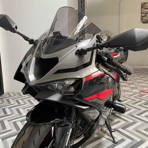 دراجة نارية الزجاج الأمامي الزجاج الأمامي يطير شاشة درع الرياح منحرف لكاواساكي نينجا ZX-6R ZX6R ZX636 2024 2025 P/N 39154-0420 (أسود) in Saudi Arabia