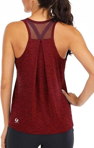 Workout Tops for Women Loose Fit Racerback Tank Tops for Women Mesh Backless Muscle Tank Running Tank Tops in Saudi Arabia
