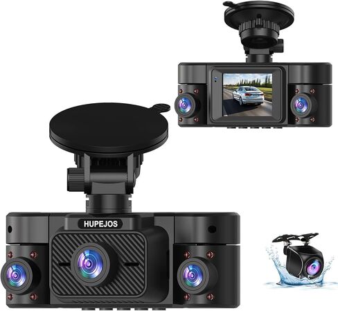 Dash Cam Front and Rear Inside, 360° Dash Camera for Cars 4 Channel 4K/2K FHD Mini Dashcam, Car Camera Built-in WiFi GPS, Free 64GB Card, Voice Control, Night Vision WDR/HDR,24/7 Parking Mode V50-4CH in Saudi Arabia
