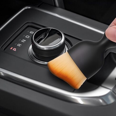 Car Soft Bristles Detailing Brush Arc Shaped Car Air Conditioning Outlet Vent Dashboard Crevice Brush Interior Clean Tool (with Cover) in Saudi Arabia