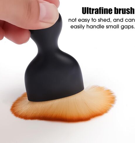 Car Soft Bristles Detailing Brush Arc Shaped Car Air Conditioning Outlet Vent Dashboard Crevice Brush Interior Clean Tool (with Cover) in Saudi Arabia