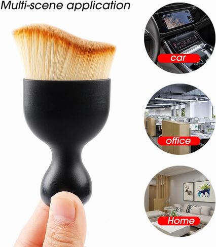 Car Soft Bristles Detailing Brush Arc Shaped Car Air Conditioning Outlet Vent Dashboard Crevice Brush Interior Clean Tool (with Cover) in Saudi Arabia