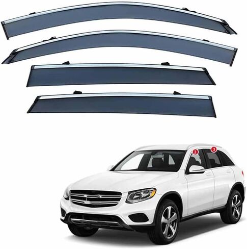 Car Windshield Rain Guards for Benz GLC MK1-X253 2016-2021, Front Rear Window Wind Deflectors Visors Waterproof Deflector Windows Exterior Accessories in Saudi Arabia