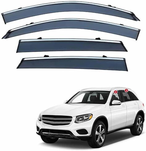 واقيات المطر للزجاج الأمامي للسيارة لسيارة Mercedes Benz GLC-L Class MK1-X253 2019-2023، حاجبات الرياح للنافذة الأمامية والخلفية، حاجبات مقاومة للماء للنوافذ الخارجية in Saudi Arabia