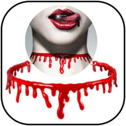 WCRAZYE 2Pcs Dripping Blood Choker Necklace for Women Gothic Halloween Red Vampire Neck Cut Bleeding Bloody Horror Scary Costume Accessories Slit Throat Bloody Choker Necklace for Halloween Party Favors in Saudi Arabia