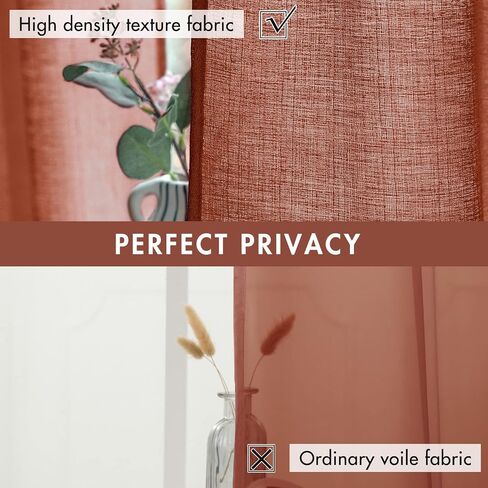 MIULEE Teal Green Faux Linen Textured Curtains 2 Panels for Bedroom Living Room Thick Linen Look Light Filtering Privacy Semi Sheer Curtains Grommet Voile Drapes Window Treatments W 52 x L 84 inches in Saudi Arabia