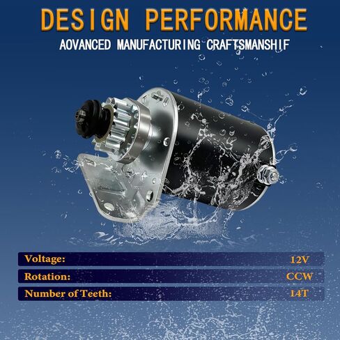 12V 14T، استبدال بريجز وستراتون للمبتدئين لـ 14 سنًا 593934 693551 030221 5777N، 12 12.5 13 14 15.5 16 16.5 17 17.5 18 18.5 19.5 HP Cub Cadet 11 16 18 آر تي زد LT1018 D100 105 L100 تورو in Saudi Arabia