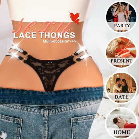 Women's Glitter Thongs Underwear T Back Lace Thongs Sexy Panties in Saudi Arabia