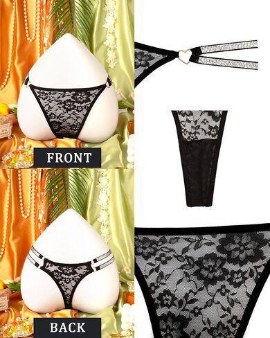Women's Glitter Thongs Underwear T Back Lace Thongs Sexy Panties in Saudi Arabia