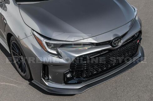 Replacement for 2023-2024 Toyota E210 GR Corolla Models | GR Style Carbon Fiber Front Bumper Lip Chin Spoiler Splitter & Side Skirts Rocker Panel Extension Pair (ABS Plastic - Matte Black) in Saudi Arabia