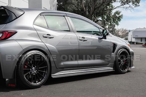 Replacement for 2023-2024 Toyota E210 GR Corolla Models | GR Style Carbon Fiber Front Bumper Lip Chin Spoiler Splitter & Side Skirts Rocker Panel Extension Pair (ABS Plastic - Matte Black) in Saudi Arabia