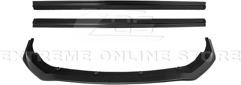 Replacement for 2023-2024 Toyota E210 GR Corolla Models | GR Style Carbon Fiber Front Bumper Lip Chin Spoiler Splitter & Side Skirts Rocker Panel Extension Pair (ABS Plastic - Matte Black) in Saudi Arabia