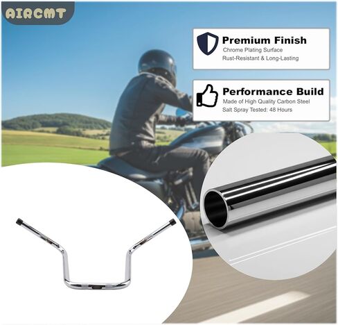 كروم 16 بوصة ارتفاع السحب الضيق القرد شماعات 1 بوصة المقود متوافق مع هارلي ديفيدسون سبورتستر XL 883 1200 داينا in Kuwait